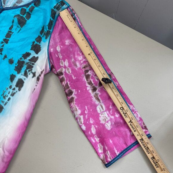 Soft Surroundings Silk Tunic Top Large Women Tie Dye Curacao Oversize Flowy Boho - Picture 7 of 13